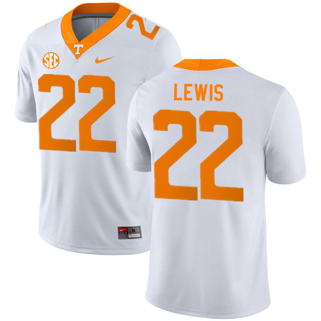 Men #22 Peyton Lewis Tennessee Volunteers College Football Jerseys Stitched-White